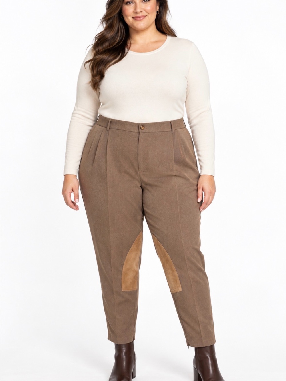 NWT Lauren Ralph Lauren Suede Jodhpur Pants 20W Camel
